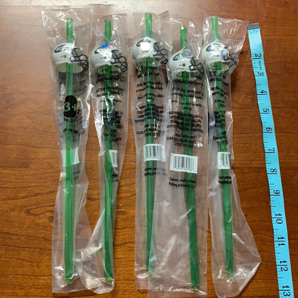 New York Jets NFL Sports Team Logo Straws